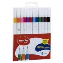 Caneta Fineliner 12 Cores 0,4mm moLin