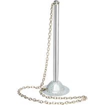 Caneta Fixa Chapéu Craquelado Branco com Suporte e Corrente 50CM Caneta Fixa Chapéu Craquelado Branco com Suporte e Corrente 50CM