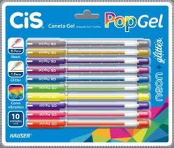 Caneta Gel Cis Pop Neon 5 Cores 0.7Mm Sertic Estojo Caneta Gel Cis Pop Neon 5 Cores 0.7Mm Sertic Estojo