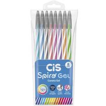 Caneta GEL CIS Spiro 0.7MM 8 Cores Estojo
