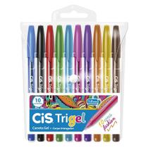 Caneta Gel Cis Trigel 1.0mm com 10 Cores Fashion