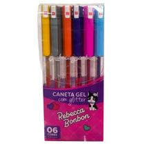 Caneta GEL com Glitter Rebecca Bonbon 6 Cores