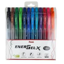 Caneta Gel EnerGel-X 0.7mm Retrátil PENTEL Blister 12 Cores Escrita Macia Secagem Rápida Caneta Gel EnerGel-X 0.7mm Retrátil PENTEL Blister 12 Cores Escrita Macia Secagem Rápida