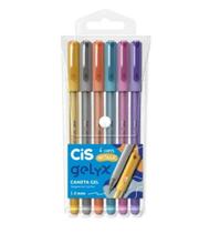 Caneta Gel Gelyx 1.0 Metalica Estojo Com 6 Cores Cis