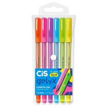 Caneta Gel Gelyx 1.0 Neon 6 Cores - Cis