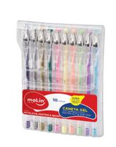 Caneta Gel Grip Neon/Metálica/Pastel Bolsa com 10 cores - Molin Caneta Gel Grip Neon/Metálica/Pastel Bolsa com 10 cores - Molin