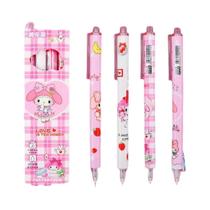 Caneta Gel Hello Kitty Cinnamoroll Kuromi Sanrio 055mm Preta De Secagem Rápida Refil Cartoon