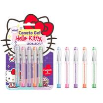 Caneta Gel Mini Hello Kitty 1.0 Colorida - Blister C/ 5 Unid Leo&Leo