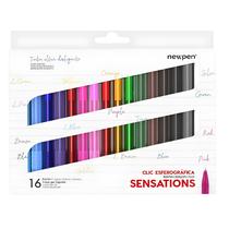 Caneta Gel Newpen Esferográfica Clic Sensations 16 Cores Caneta Gel Newpen Esferográfica Clic Sensations 16 Cores