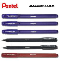 Caneta Gel Pentel Energel Makkuro 0.5 AZ / PT / VM Kit c/6