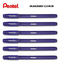 Caneta Gel Pentel Energel Makkuro 0.5 Azul Kit c/ 6 unidades