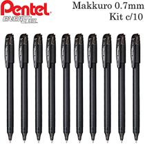 Caneta Gel PENTEL EnerGel Makkuro 0.7mm Kit com 10 Unidades