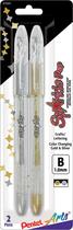 Caneta Gel Pentel Sparkle Pop Metálica 1,0 mm Dourado e Prateado Caneta Gel Pentel Sparkle Pop Metálica 1,0 mm Dourado e Prateado