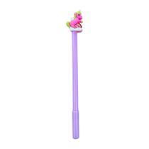 Caneta Gel Preta 0.5mm Unicórnio Ponta Extra Fina Topo 3D Papelaria Material Escolar Unicórnio Infantil Escola
