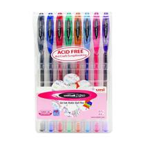 Caneta Gel Signo UniBall Estojo com 8 Cores Sortidas Vibrantes 0.7mm Corpo Ergonômico Escrita Suave