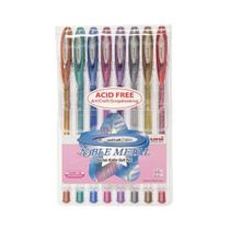 Caneta Gel Signo UniBall Noble Metal com 8 Cores Ponta 0.8mm Corpo Ergonômico Brilho Metálico Caneta Gel Signo UniBall Noble Metal com 8 Cores Ponta 0.8mm Corpo Ergonômico Brilho Metálico
