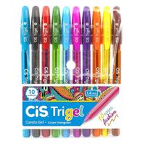 Caneta Gel Trigel Fashion Kit com 10 Cores 1.0mm - Cis