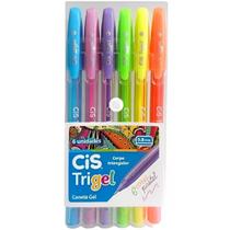 Caneta Gel Trigel Triangular Tom Pastel 1.0Mm - Kit 6 Cores
