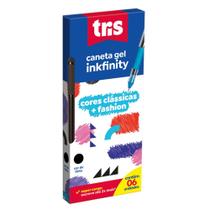 Caneta Gel Tris Inkfinity Cores Claras + Fashion - Conjunto com 6 Unidades