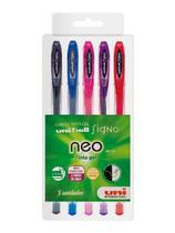 Caneta Gel Uni-ball Signo Neo Estojo C/ 5 Cores