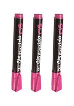 Caneta Giz Líquido P/Vidro Lousa Vitrine Rosa Kit com 3 Caneta Giz Líquido P/Vidro Lousa Vitrine Rosa Kit com 3