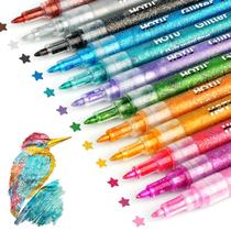 Caneta Glitter Markers HOTU 12 Glitter Colors Tinta à base de água