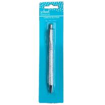 Caneta Glitter Prata 14 cm School Basics Retrátil Caneta Glitter Prata 14 cm School Basics Retrátil