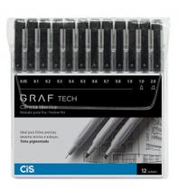 Caneta Graf Tech Cis Kit 12 Unidades Fineliner Pigmentada