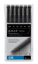 Caneta Graf Tech Cis Kit Com 6 Unidades Fineliner Pigmentada - SERTIC