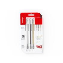 Caneta Hashi Gel 0.5 - Kit com 3 - New Pen
