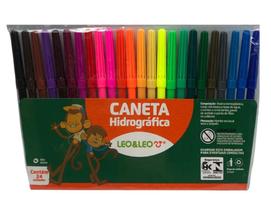 Caneta Hidrocor 12/24 Cores Canetinha Hidrografica, Hidrocolor, Material Escolar - Leo & Leo