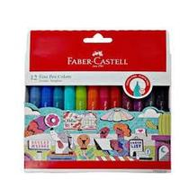 Caneta hidrocor 12 cores fine pen - faber castell