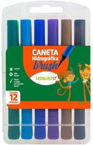 Caneta Hidrocor 12 Cores Ponta de Pincel (Brush Pen) Multicor - Leonora - Leo & Leo