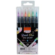 Caneta hidrocor brush pen pastel bp0004 / 6un / brw