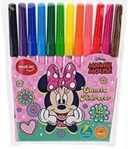 Caneta Hidrocor - Canetinha Minnie Mouse 12 Cores Molin