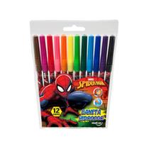 Caneta Hidrocor Canetinha Spider Man 12 Cores Molin Aranha Caneta Hidrocor Canetinha Spider Man 12 Cores Molin Aranha