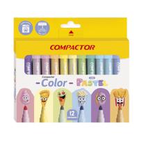 Caneta Hidrocor Compactor Color Pastel 12 Cores