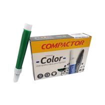 Caneta Hidrocor Compactor Color Verde Caixa com 12 Unidades