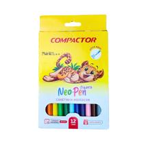 Caneta Hidrocor Compactor Neo Pen Gigante 12 Cores