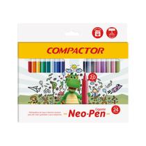 Caneta Hidrocor Compactor Neo Pen Gigante 2.0mm 24 Cores