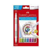 Caneta Hidrocor Faber Castell Ponta Dupla 10 Cores