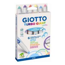 Caneta Hidrocor Giotto Turbo Gigante 6 Cores Tons Pasteis