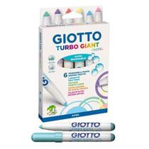 Caneta Hidrocor Giotto Turbo Gigante 6 Cores Tons Pasteis