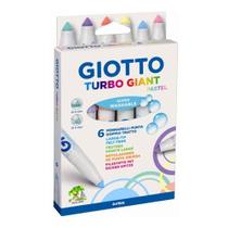 Caneta Hidrocor Giotto Turbo Gigante 6 Cores Tons Pasteis