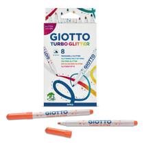 Caneta Hidrocor Giotto Turbo Glitter 8 Cores Cores Gliter