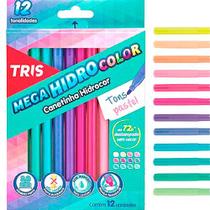 Caneta Hidrocor Mega HidroColor 12 cores tons Pastel TRIS