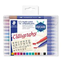 Caneta Hidrocor Staedtler Calligraphy Ponta Dupla 12cores