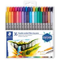 Caneta Hidrocor Staedtler Ponta Dupla 36 Cores 3200 TB36