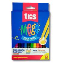Caneta Hidrocor Tris Mega Color Retrátil 12 Cores Caneta Hidrocor Tris Mega Color Retrátil 12 Cores