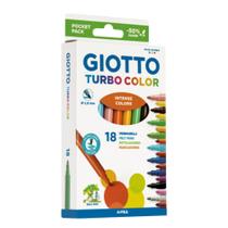 Caneta Hidrocor turbo color estojo Canetinha 18 cores Giotto